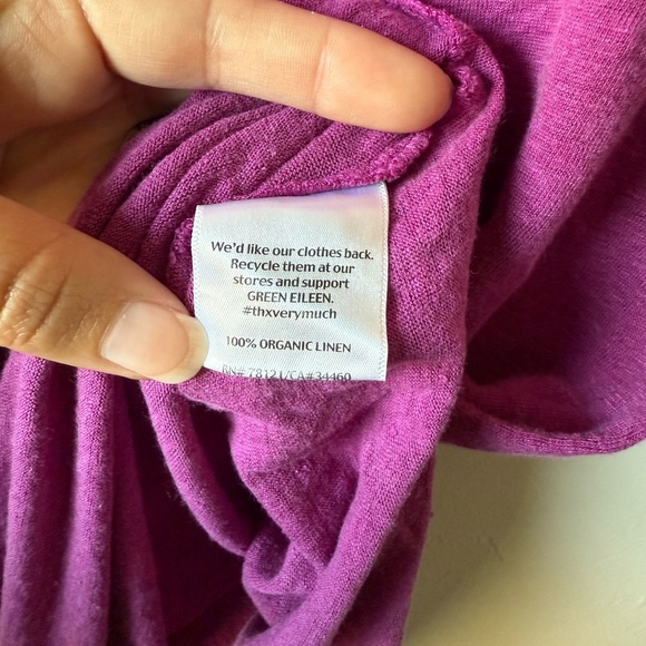 Eileen Fisher Magenta Short Sleeve Tee - Picture 3 of 4